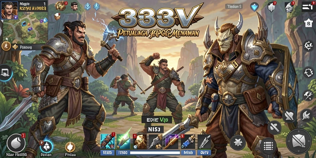 Tampilan gameplay menakjubkan dari 333V yang penuh aksi RPG.