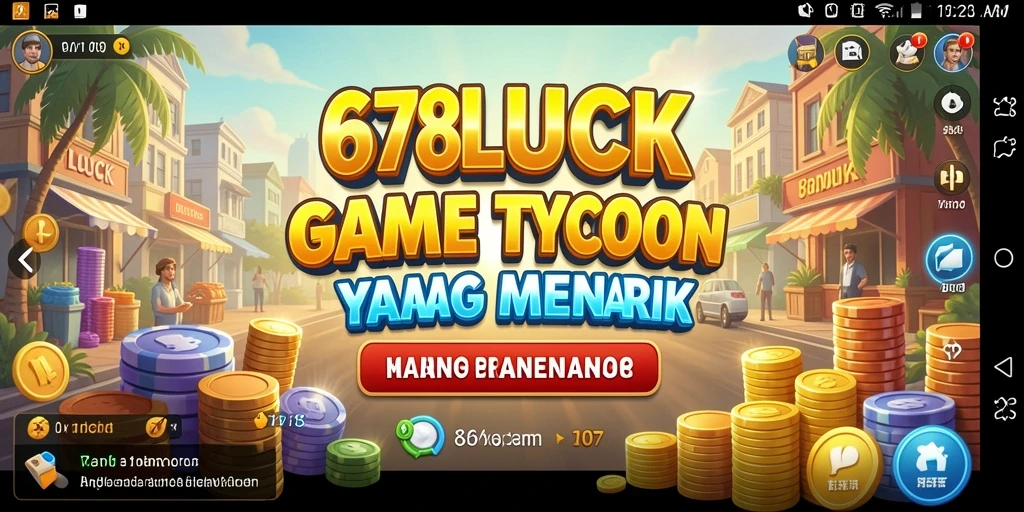 Tampilan gameplay 678LUCK yang menampilkan manajemen bisnis yang seru.