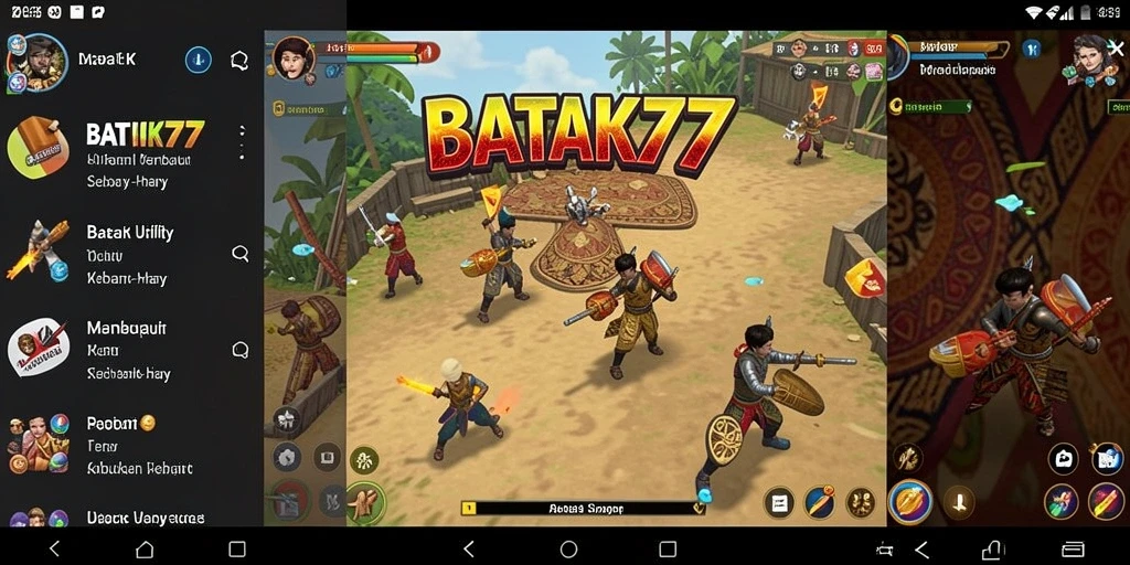 Tampilan utama BATIK77 dengan berbagai fitur Utility yang bermanfaat.
