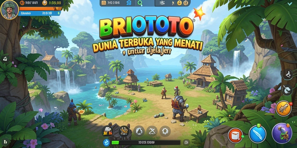 Screenshot BRIOTOTO menampilkan petualangan seru di dunia terbuka.