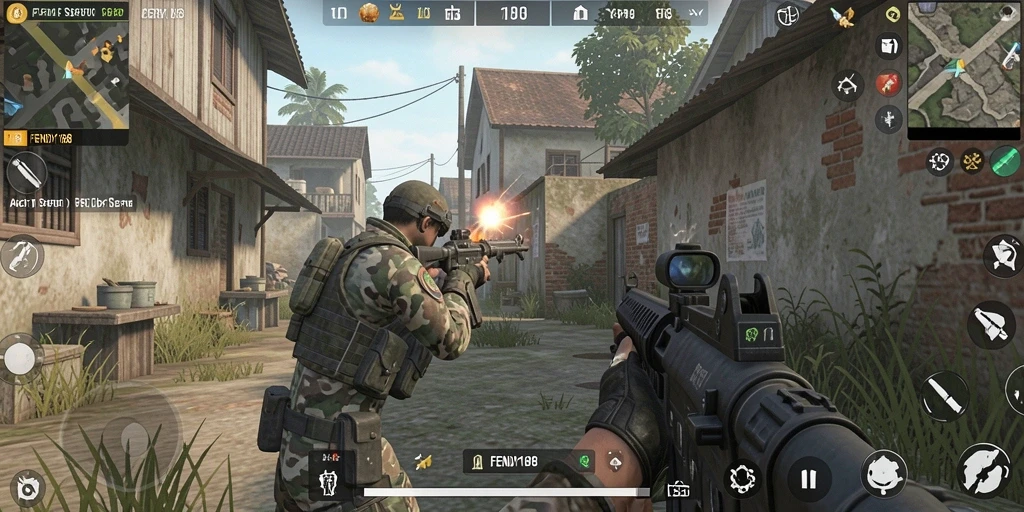 Gameplay FENDY188 yang intens dan menegangkan saat bertempur.
