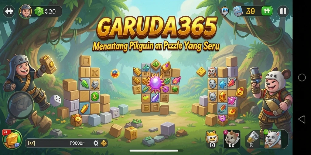 Tampilan gameplay menantang dalam GARUDA365 dengan berbagai puzzle.