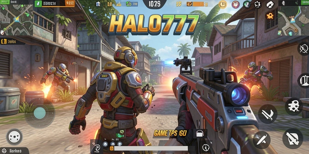 Screenshot utama HALO777 menunjukkan serunya gameplay TPS dalam aksi.