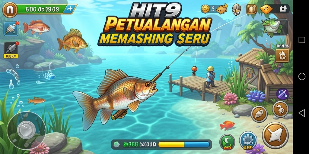 Tangkapan ikan besar dalam gameplay HIT9 yang menegangkan.