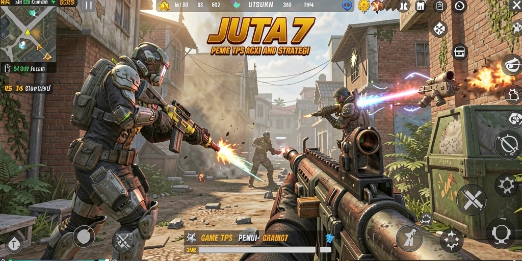 Screenshot menunjukkan intensitas pertarungan dalam JUTA7 yang seru.
