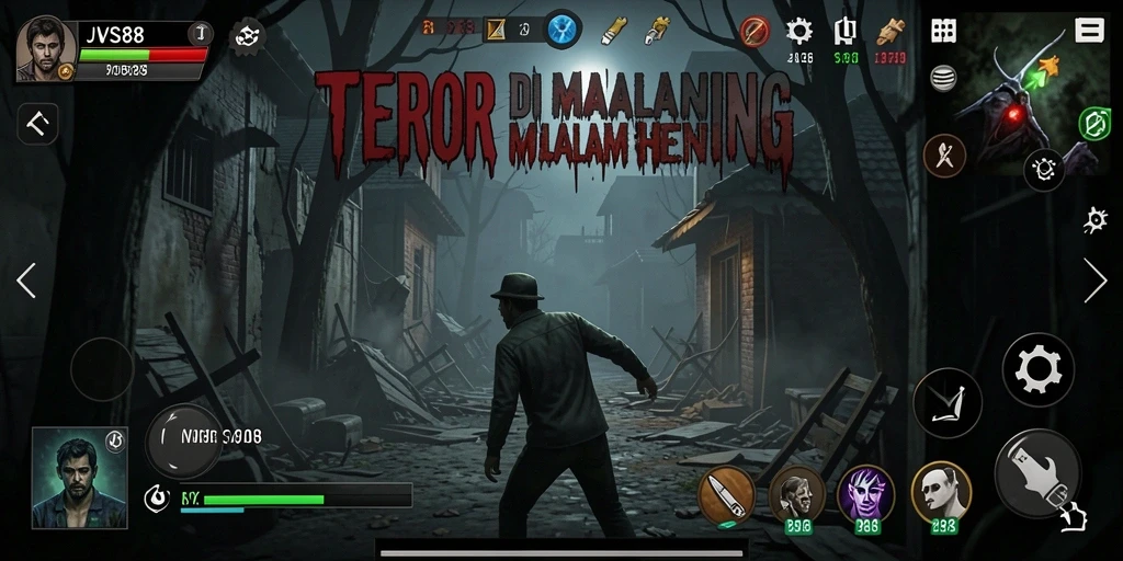 Menampilkan gameplay mencekam dan penuh ketegangan dalam JVS88.