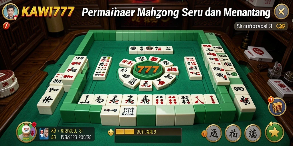 Tampilan gameplay KAWI777 dengan aksi seru permainan Mahjong.