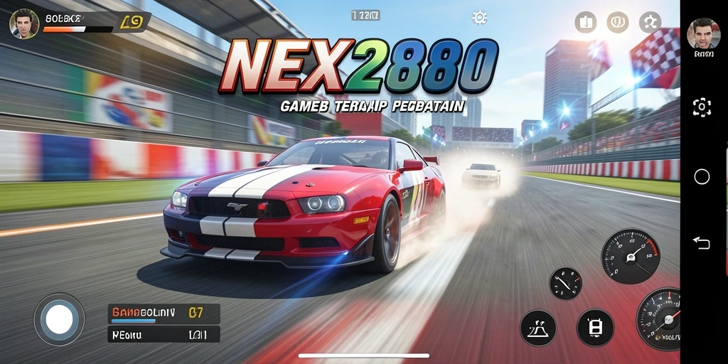 Tampilan gameplay balap yang menegangkan di NEX288.