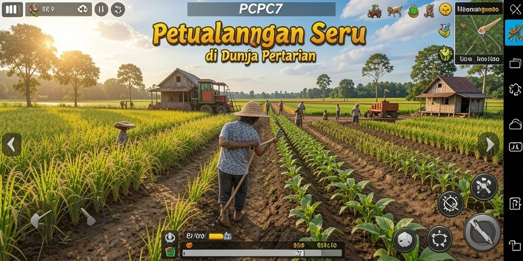 Tampilan menarik dari gameplay <strong>PCPC7</strong> di dunia pertanian yang penuh warna.