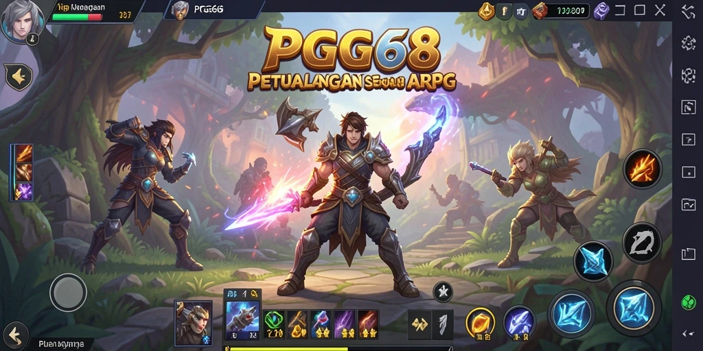 Tampilan gameplay seru PGG68 yang beraksi di dunia ARPG.