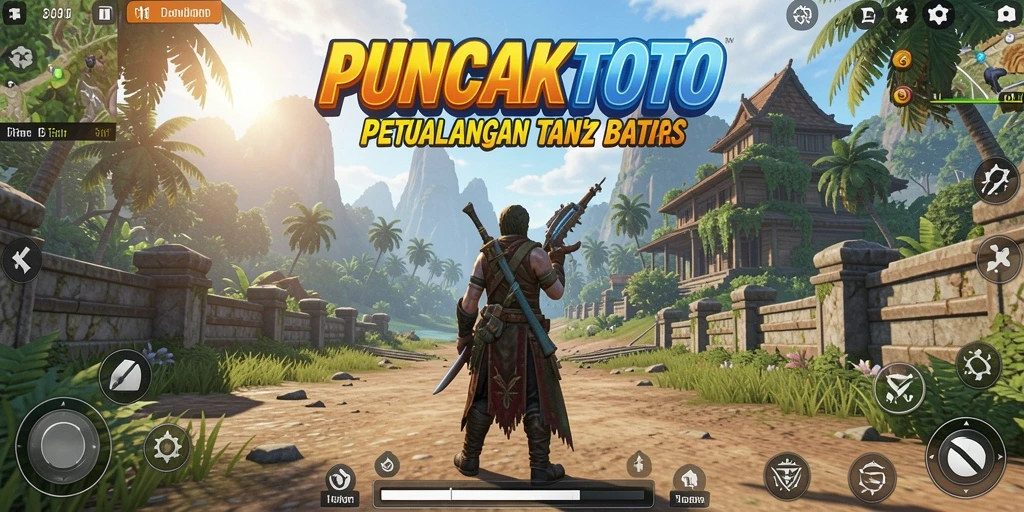 Tangkapan layar dari gameplay PUNCAKTOTO yang menunjukkan eksplorasi dunia terbuka.